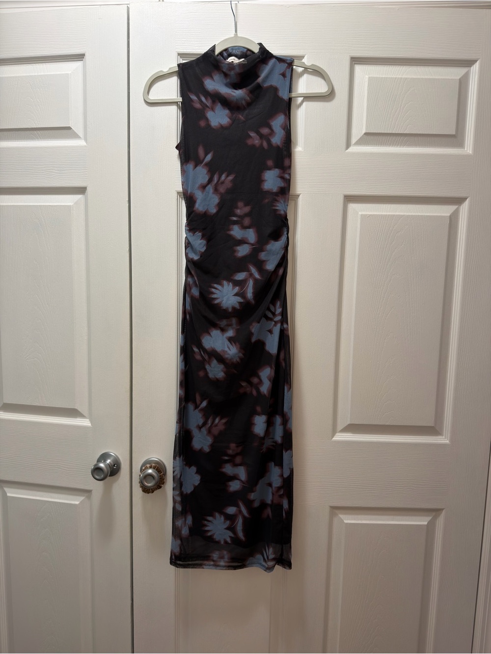 Sincerely Jules Black Maxi Dress with Blue Floral Print